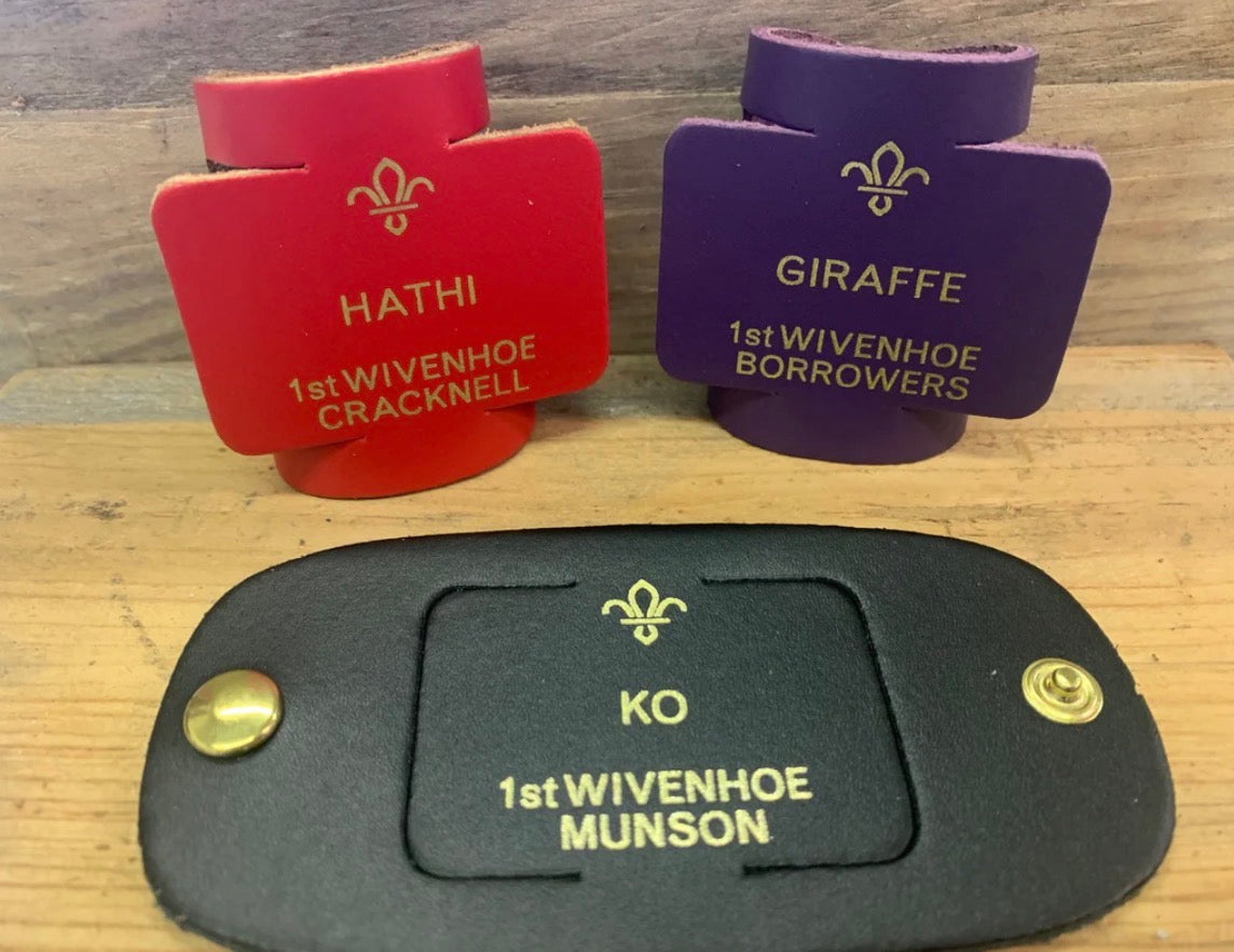 Scout and Group Name engraving Woggle